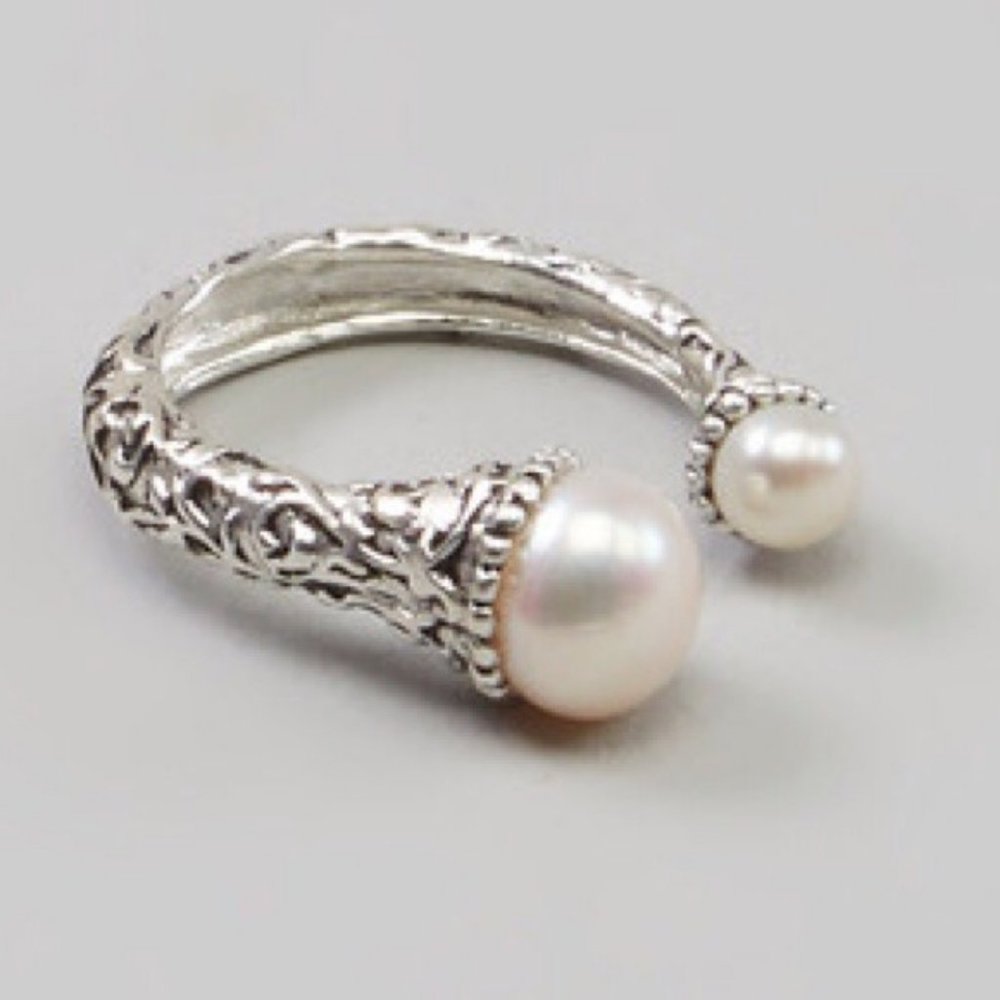 Annabelle White Pearl Silver Ring